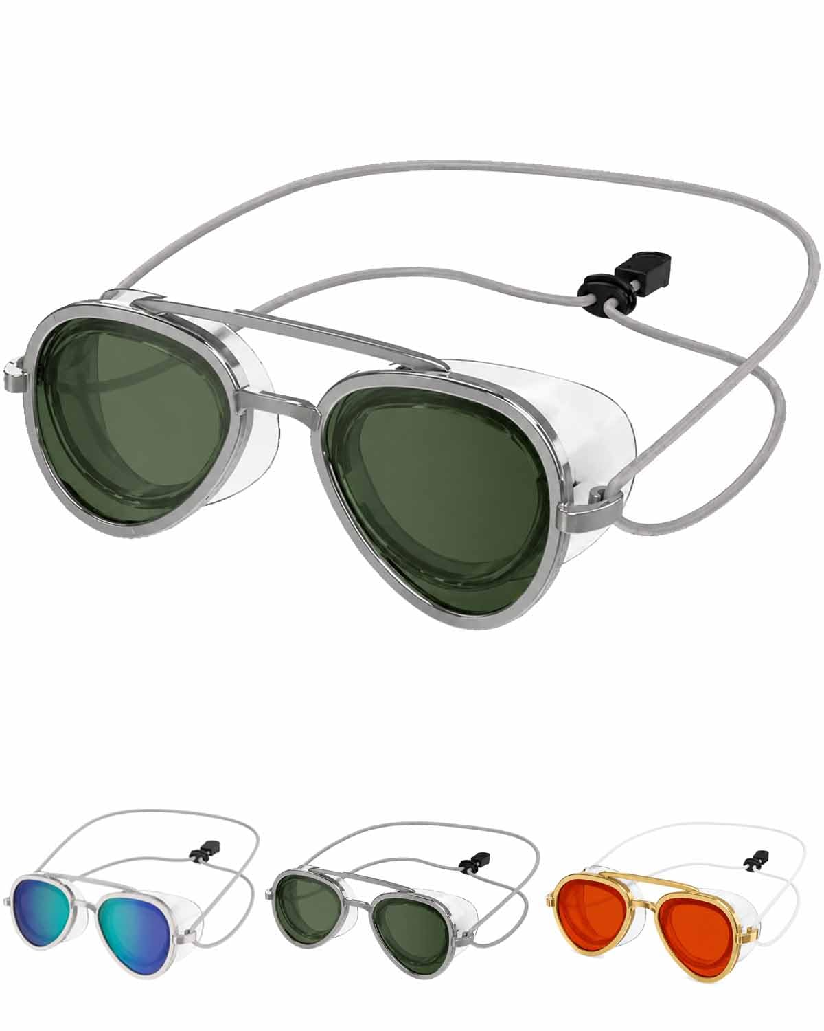 🍃180° Panoramic View Swimming Goggles, Anti-Fog UV Protection Mirrored Swim Goggles, Professional Racing Swim Glasses for Lap Training & Open Water