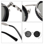 🔥Vintage Round Adjustable ND Polarized Sunglasses, 9-Level Dimmable Lens, UV400 Protection, Stepless Light Control Shades for Fishing Driving Outdoor